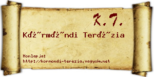 Körmöndi Terézia névjegykártya