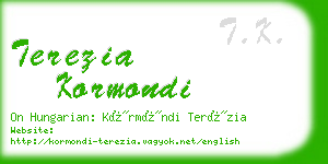 terezia kormondi business card
