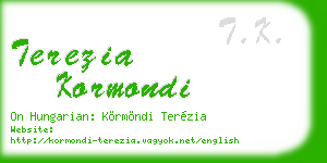 terezia kormondi business card